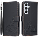 Custodia per telefono in ecopelle con cinturino e stampa a rilievo di gatto e farfalla, con protezione RFID., For Galaxy M36 5G, For Galaxy M56 5G, For Galaxy F16 5G