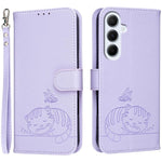 Custodia per telefono in ecopelle con cinturino e stampa a rilievo di gatto e farfalla, con protezione RFID., For Galaxy M36 5G, For Galaxy M56 5G, For Galaxy F16 5G
