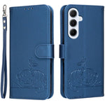 Custodia per telefono in ecopelle con cinturino e stampa a rilievo di gatto e farfalla, con protezione RFID., For Galaxy M36 5G, For Galaxy M56 5G, For Galaxy F16 5G