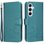 Custodia per telefono in ecopelle con cinturino e stampa a rilievo di gatto e farfalla, con protezione RFID., For Galaxy M36 5G, For Galaxy M56 5G, For Galaxy F16 5G