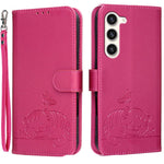 Custodia per telefono in ecopelle con cinturino e stampa a rilievo di gatto e farfalla, con protezione RFID., For Galaxy S23+ 5G, For Galaxy S23 5G