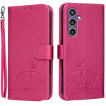 Custodia per telefono in ecopelle con cinturino e stampa a rilievo di gatto e farfalla, con protezione RFID., For Galaxy S24 5G, For Galaxy S23 FE 5G, For Galaxy S23 Ultra 5G