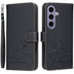 Custodia per telefono in ecopelle con cinturino e stampa a rilievo di gatto e farfalla, con protezione RFID., For Galaxy S24 5G, For Galaxy S23 FE 5G, For Galaxy S23 Ultra 5G