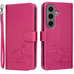 Custodia per telefono in ecopelle con cinturino e stampa a rilievo di gatto e farfalla, con protezione RFID., For Galaxy S24 FE 5G, For Galaxy S24 Ultra 5G, For Galaxy S24+ 5G