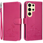 Custodia per telefono in ecopelle con cinturino e stampa a rilievo di gatto e farfalla, con protezione RFID., For Galaxy S24 FE 5G, For Galaxy S24 Ultra 5G, For Galaxy S24+ 5G