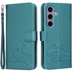 Custodia per telefono in ecopelle con cinturino e stampa a rilievo di gatto e farfalla, con protezione RFID., For Galaxy S25 5G, For Galaxy S25+ 5G, For Galaxy S25 Ultra 5G