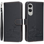 Custodia per telefono in ecopelle con cinturino e stampa a rilievo di gatto e farfalla, con protezione RFID., For Galaxy S26 5G, For Galaxy S25 FE 5G, For Galaxy S25 Edge 5G