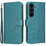 Custodia per telefono in ecopelle con cinturino e stampa a rilievo di gatto e farfalla, con protezione RFID., For Galaxy S26 5G, For Galaxy S25 FE 5G, For Galaxy S25 Edge 5G
