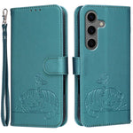 Custodia per telefono in ecopelle con cinturino e stampa a rilievo di gatto e farfalla, con protezione RFID., For Galaxy S25 5G, For Galaxy S25+ 5G, For Galaxy S25 Ultra 5G