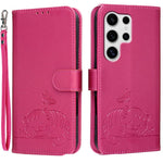 Custodia per telefono in ecopelle con cinturino e stampa a rilievo di gatto e farfalla, con protezione RFID., For Galaxy S25 5G, For Galaxy S25+ 5G, For Galaxy S25 Ultra 5G