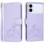 Custodia per telefono in ecopelle con cinturino e stampa a rilievo di gatto e farfalla, con protezione RFID., For Galaxy S26 FE 5G, For Galaxy S26 Edge 5G, For Galaxy S26 Ultra 5G