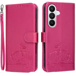Custodia per telefono in ecopelle con cinturino e stampa a rilievo di gatto e farfalla, con protezione RFID., For Galaxy S26 5G, For Galaxy S25 FE 5G, For Galaxy S25 Edge 5G