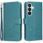 Custodia per telefono in ecopelle con cinturino e stampa a rilievo di gatto e farfalla, con protezione RFID., For Galaxy S26 5G, For Galaxy S25 FE 5G, For Galaxy S25 Edge 5G