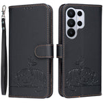 Custodia per telefono in ecopelle con cinturino e stampa a rilievo di gatto e farfalla, con protezione RFID., For Galaxy S26 FE 5G, For Galaxy S26 Edge 5G, For Galaxy S26 Ultra 5G