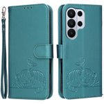 Custodia per telefono in ecopelle con cinturino e stampa a rilievo di gatto e farfalla, con protezione RFID., For Galaxy S26 FE 5G, For Galaxy S26 Edge 5G, For Galaxy S26 Ultra 5G