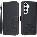 Custodia per telefono in ecopelle con cinturino e stampa a rilievo di gatto e farfalla, con protezione RFID., For Galaxy S26 FE 5G, For Galaxy S26 Edge 5G, For Galaxy S26 Ultra 5G