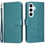 Custodia per telefono in ecopelle con cinturino e stampa a rilievo di gatto e farfalla, con protezione RFID., For Galaxy S26 FE 5G, For Galaxy S26 Edge 5G, For Galaxy S26 Ultra 5G