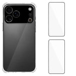 Custodia per telefono WANLONFENG con angoli in TPU da 1,5 mm con airbag e 2 pellicole protettive per lo schermo., For iPhone 17e / 16e, For iPhone 17 Pro Max, For iPhone 17 Pro, For iPhone 17, For iPhone Air, For iPhone 16 Pro Max, For iPhone 16 Pro   ...