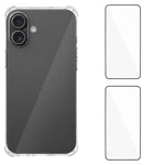 Custodia per telefono WANLONFENG con angoli in TPU da 1,5 mm con airbag e 2 pellicole protettive per lo schermo., For iPhone 17e / 16e, For iPhone 17 Pro Max, For iPhone 17 Pro, For iPhone 17, For iPhone Air, For iPhone 16 Pro Max, For iPhone 16 Pro   ...