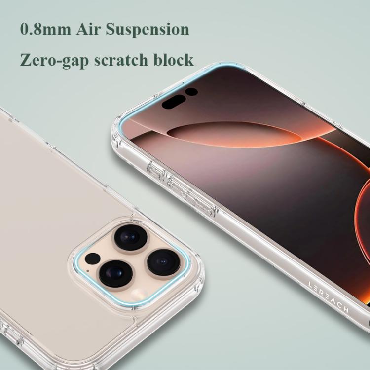 Custodia per telefono antiurto LeReach TOC Clear Series a doppio composito in TPU + acrilico., For iPhone 16 Pro Max