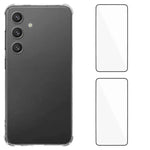 Custodia per telefono WANLONFENG con angoli in TPU da 1,5 mm con airbag e 2 pellicole protettive per lo schermo., For Galaxy S26+ 5G, For Galaxy S26 Ultra 5G, For Galaxy S26 5G, For Galaxy S25 FE 5G, For Galaxy S25 Edge 5G, For Galaxy S25 5G           ...