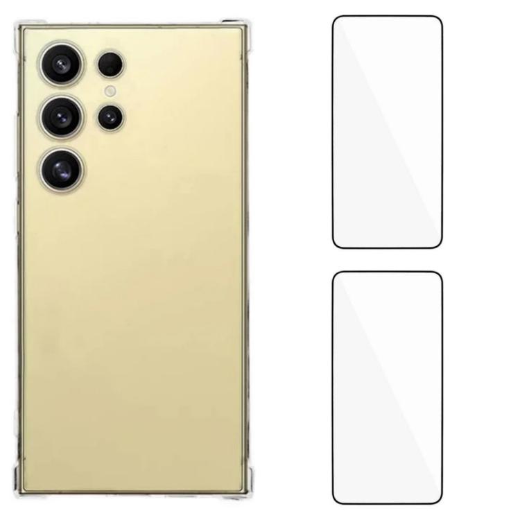 Custodia per telefono WANLONFENG con angoli in TPU da 1,5 mm con airbag e 2 pellicole protettive per lo schermo., For Galaxy S26+ 5G, For Galaxy S26 Ultra 5G, For Galaxy S26 5G, For Galaxy S25 FE 5G, For Galaxy S25 Edge 5G, For Galaxy S25 5G           ...