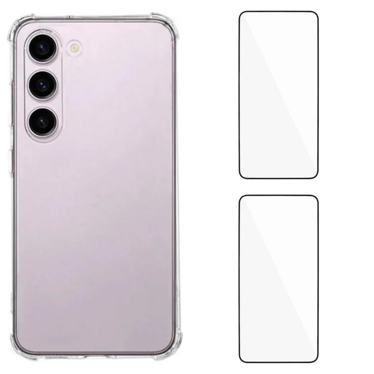 Custodia per telefono WANLONFENG con angoli in TPU da 1,5 mm con airbag e 2 pellicole protettive per lo schermo., For Galaxy S26+ 5G, For Galaxy S26 Ultra 5G, For Galaxy S26 5G, For Galaxy S25 FE 5G, For Galaxy S25 Edge 5G, For Galaxy S25 5G           ...