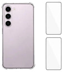 Custodia per telefono WANLONFENG con angoli in TPU da 1,5 mm con airbag e 2 pellicole protettive per lo schermo., For Galaxy S26+ 5G, For Galaxy S26 Ultra 5G, For Galaxy S26 5G, For Galaxy S25 FE 5G, For Galaxy S25 Edge 5G, For Galaxy S25 5G           ...