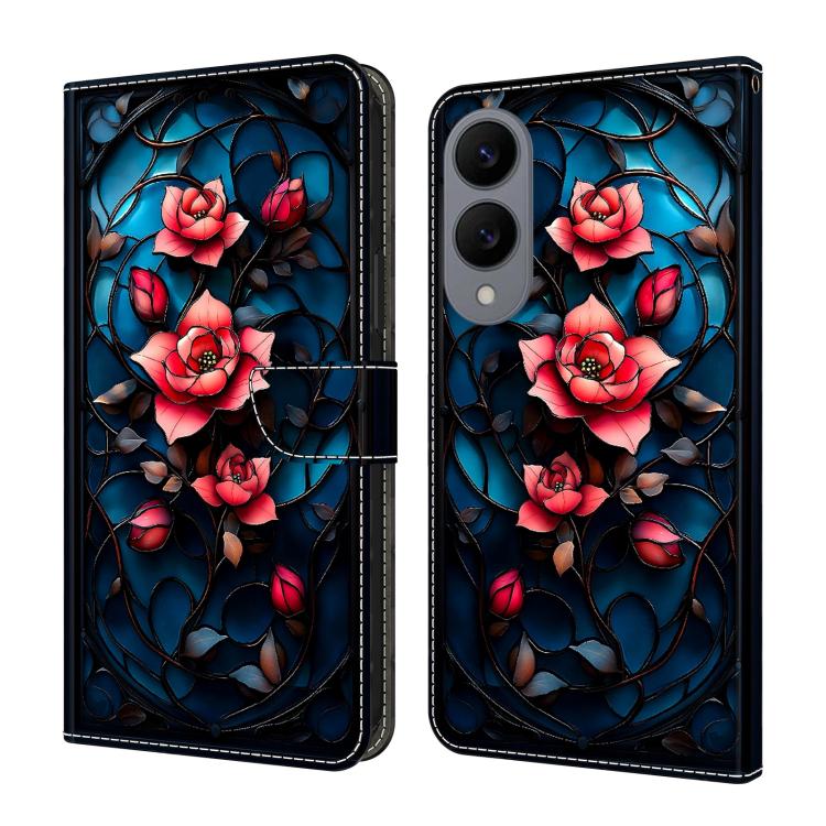 Custodia per telefono in ecopelle con effetto cristallo., For Galaxy S25 Edge 5G