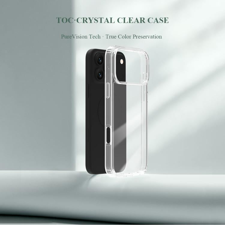 Custodia per telefono antiurto LeReach TOC Clear Series a doppio composito in TPU + acrilico., For iPhone 17 Pro Max, For iPhone 17 Pro, For iPhone 17, For iPhone Air