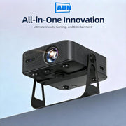 Videoproiettore intelligente AUN A005 con display LCD 1080P 760ANSI e supporto., EU Plug, US Plug, UK Plug, AU Plug