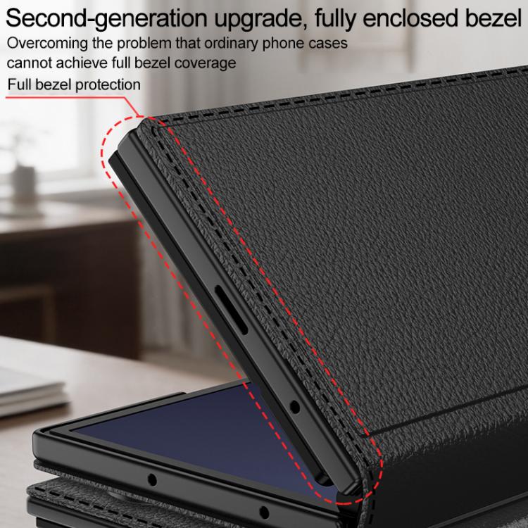 Custodia a libro GKK integrata con supporto a fessura per telefono, For Galaxy Z TriFold