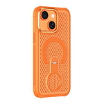 Custodia magnetica per telefono con anello di supporto girevole a 360 gradi, colorata e traforata, ideale per il raffreddamento., For iPhone 15