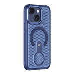Custodia magnetica per telefono con anello di supporto girevole a 360 gradi, colorata e traforata, ideale per il raffreddamento., For iPhone 15