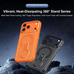 Custodia magnetica per telefono con anello di supporto girevole a 360 gradi, colorata e traforata, ideale per il raffreddamento., For iPhone 15