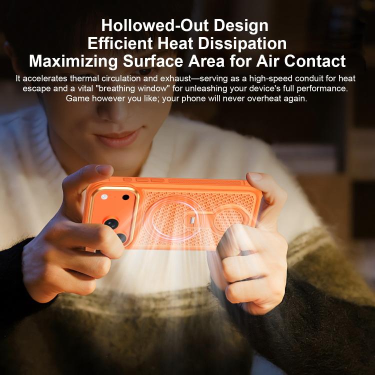 Custodia magnetica per telefono con anello di supporto girevole a 360 gradi, colorata e traforata, ideale per il raffreddamento., For iPhone 15
