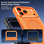 Custodia magnetica per telefono con anello di supporto girevole a 360 gradi, colorata e traforata, ideale per il raffreddamento., For iPhone 15