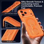 Custodia magnetica per telefono con anello di supporto girevole a 360 gradi, colorata e traforata, ideale per il raffreddamento., For iPhone 15