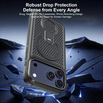Custodia magnetica per telefono con anello di supporto girevole a 360 gradi, colorata e traforata, ideale per il raffreddamento., For iPhone 15