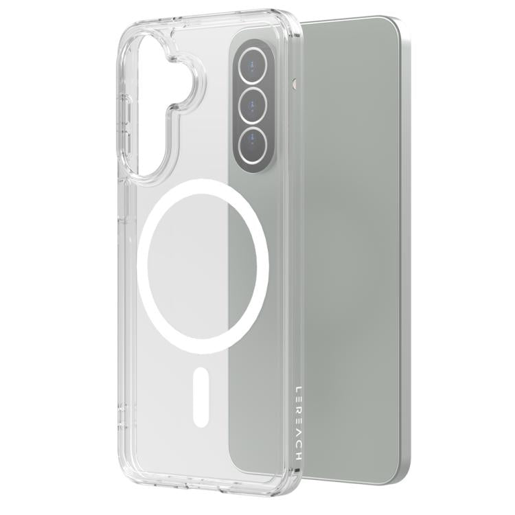 Custodia magnetica antiurto LeReach TOC Clear Series Dual-Composite Armor in TPU + acrilico per telefono, For Galaxy A57 5G