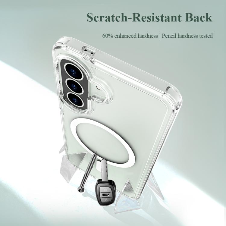 Custodia magnetica antiurto LeReach TOC Clear Series Dual-Composite Armor in TPU + acrilico per telefono, For Galaxy A57 5G