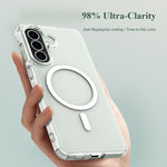 Custodia magnetica antiurto LeReach TOC Clear Series Dual-Composite Armor in TPU + acrilico per telefono, For Galaxy A57 5G