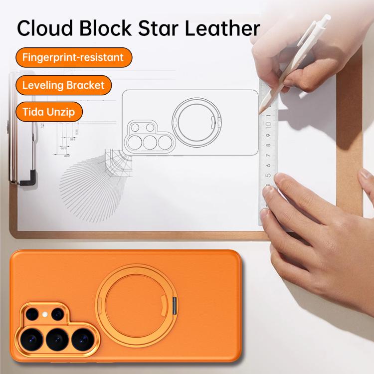 Custodia magnetica per telefono Cloud Block Star Leather Series con supporto girevole a 360 gradi., For Galaxy S26+ 5G, For Galaxy S26 Ultra 5G, For Galaxy S26 5G