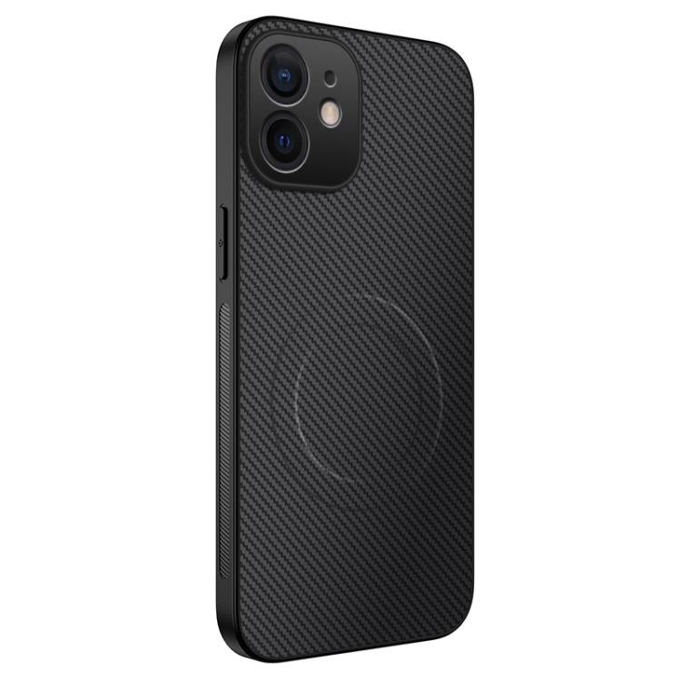 Custodia per telefono ibrida in PC e TPU con texture in fibra di carbonio magnetica serie WANLONFENG TQ, For iPhone 12, For iPhone 12 Pro Max, For iPhone 12 Pro, For iPhone 11 Pro Max