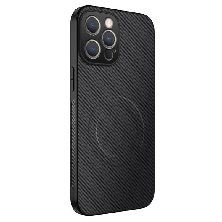 Custodia per telefono ibrida in PC e TPU con texture in fibra di carbonio magnetica serie WANLONFENG TQ, For iPhone 12, For iPhone 12 Pro Max, For iPhone 12 Pro, For iPhone 11 Pro Max