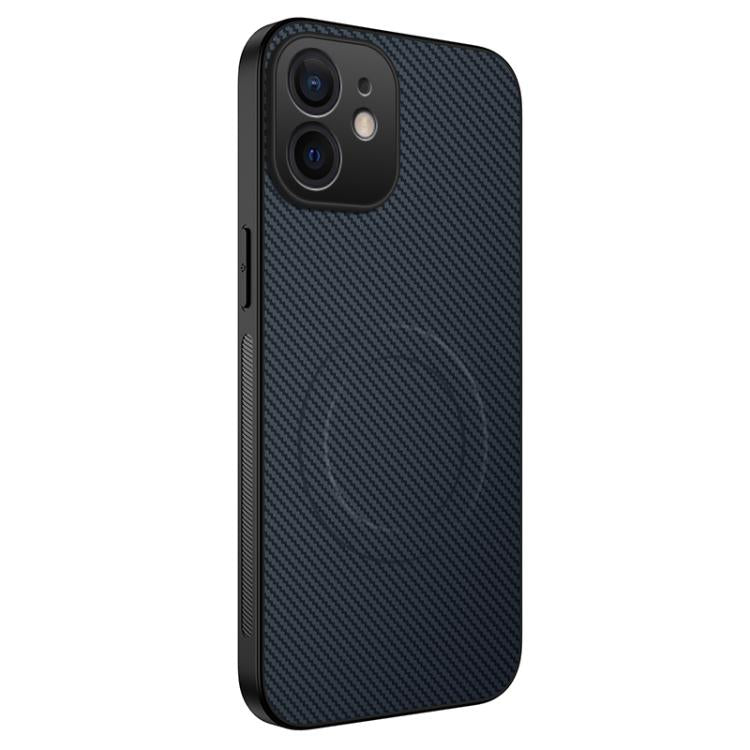 Custodia per telefono ibrida in PC e TPU con texture in fibra di carbonio magnetica serie WANLONFENG TQ, For iPhone 11, For iPhone 11 Pro