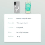 Custodia magnetica antiurto LeReach TOC Clear Series Dual-Composite Armor in TPU + acrilico per telefono, For Galaxy S26+ 5G, For Galaxy S26 Ultra 5G, For Galaxy S26 5G