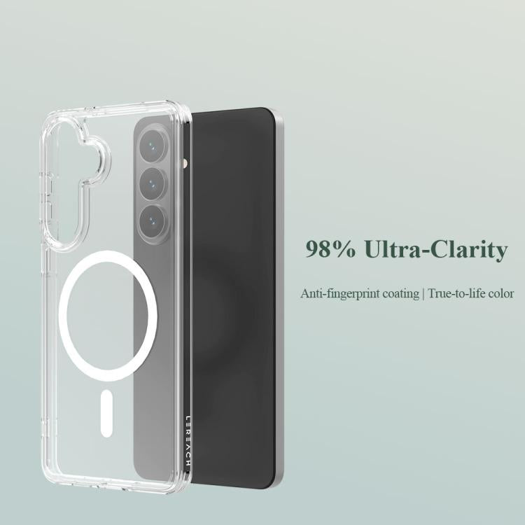 Custodia magnetica antiurto LeReach TOC Clear Series Dual-Composite Armor in TPU + acrilico per telefono, For Galaxy S26+ 5G, For Galaxy S26 Ultra 5G, For Galaxy S26 5G