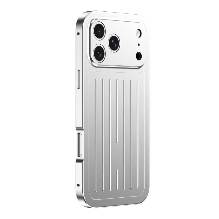 Custodia per telefono in lega di alluminio della serie King con texture a valigia e pellicola in vetro temperato., For iPhone 17 Pro Max, For iPhone 17 Pro, For iPhone Air, For iPhone 16 Pro Max