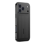 Custodia per telefono in lega di alluminio della serie King con texture a valigia e pellicola in vetro temperato., For iPhone 17 Pro Max, For iPhone 17 Pro, For iPhone Air, For iPhone 16 Pro Max